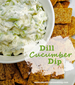 Easy and Delicious Appetizer: Dill Cucumber Dip Recipe - www.sweetlittleonesblog.com