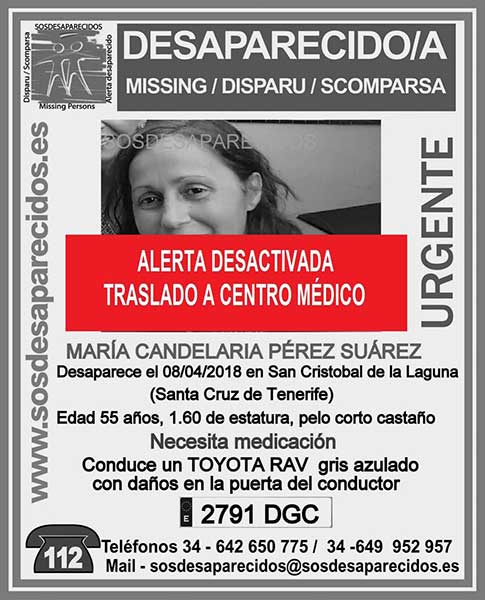 Desactivan alerta por desaparición de mujer en San Cristóbal de La Laguna Desactivan alerta por desaparición de mujer en San Cristóbal de La Laguna