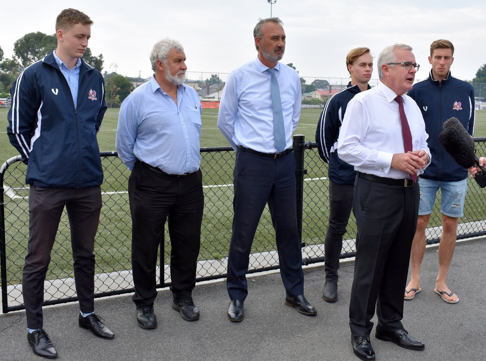Walter Pless on Association Football Glenorchy Knights score 1