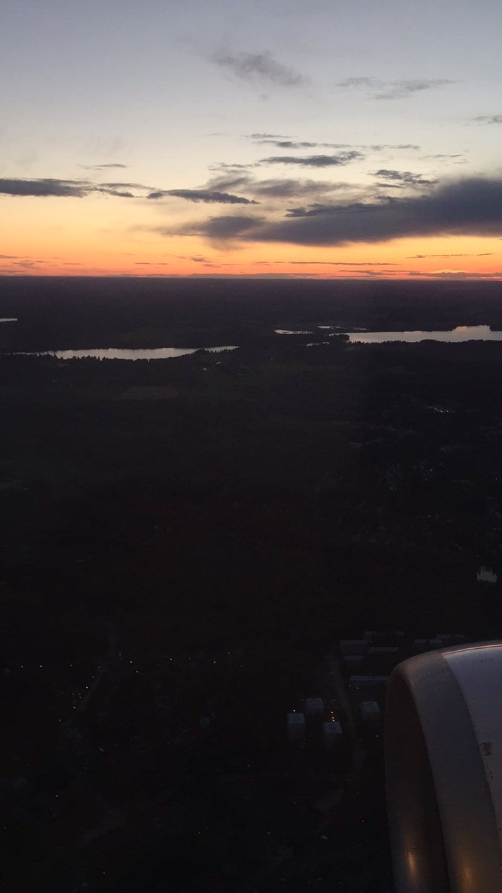 Sunset from airplane