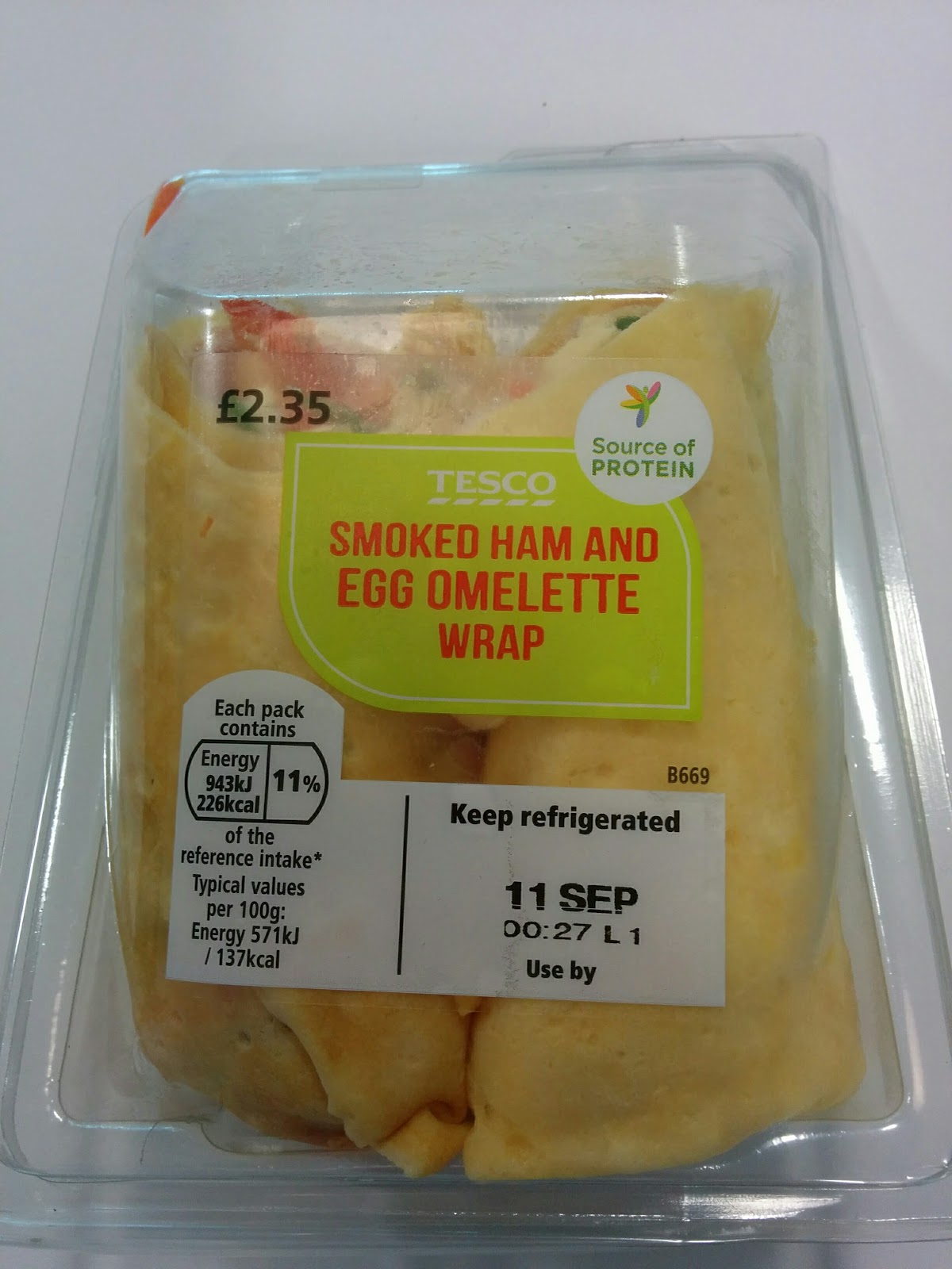 The Excited Eater Tesco Smoked Ham Egg Omlette Wrap