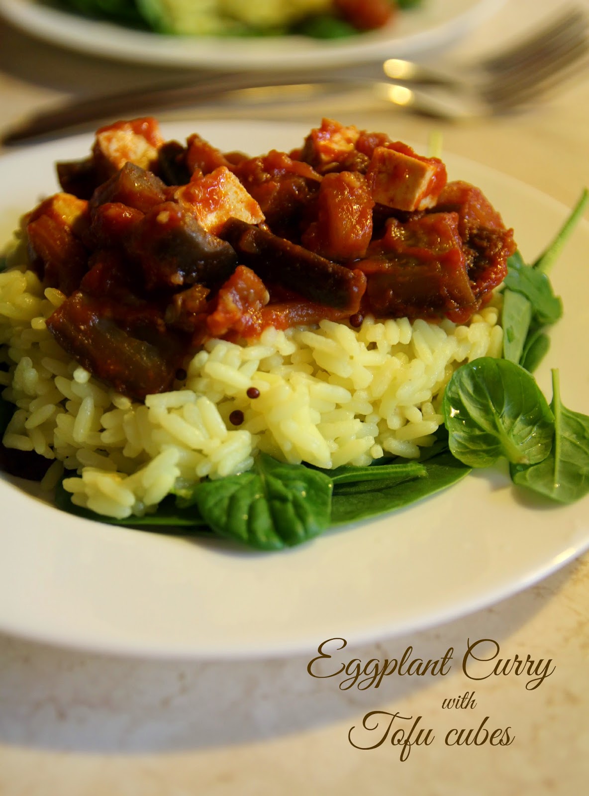 Lazy Vegan Eggplant Curry with Rice