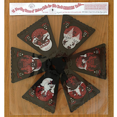 12 side paper lantern features red black original illustrations by Bindlegrim of European tradition Gruss von Krampus imagery