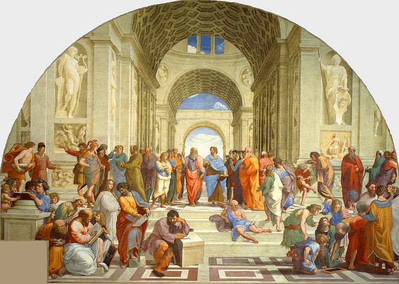 Europa utilitaria. Europa sin alma.La escuela de Atenas. Rafael Sanzio (1510-1512). Fuente: Wikipwedia.