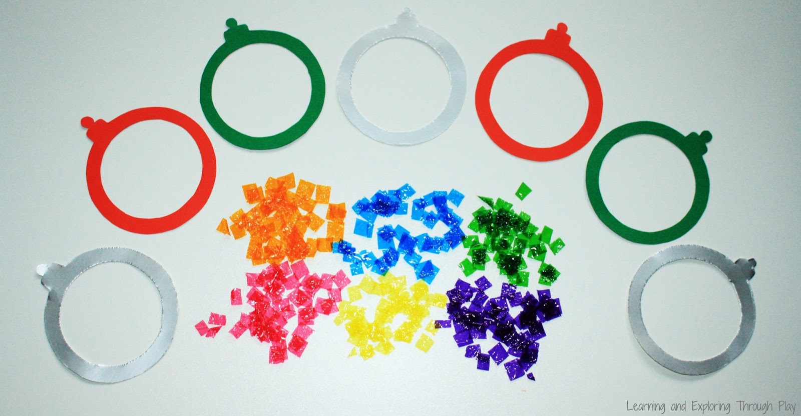 Learning and Exploring Through Play Christmas Bauble Suncatchers