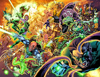 Hal Jordan and the Green Lantern Corps fight the Sinestro Corps.