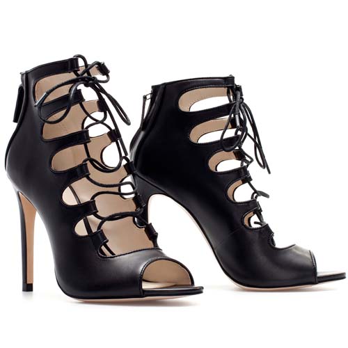 ZARA NEW COLLECTION 13. COW LEATHER ANKLE BOOTS LACE UP SANDALS SHOES ...
