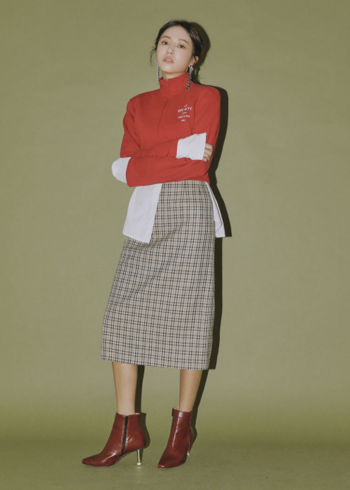 [Stylenanda] Check Pattern Straight Midi Skirt | KSTYLICK - Latest ...