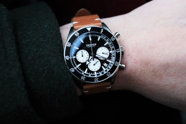 Dryden Chrono Diver black wrist shot
