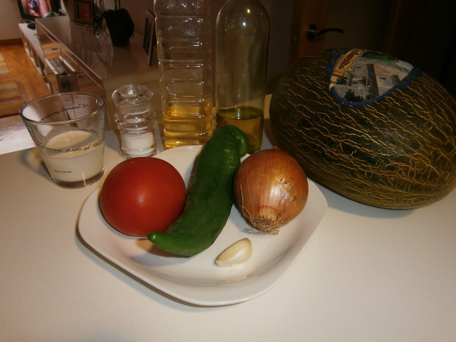 Gazpacho de Melón con jamón.