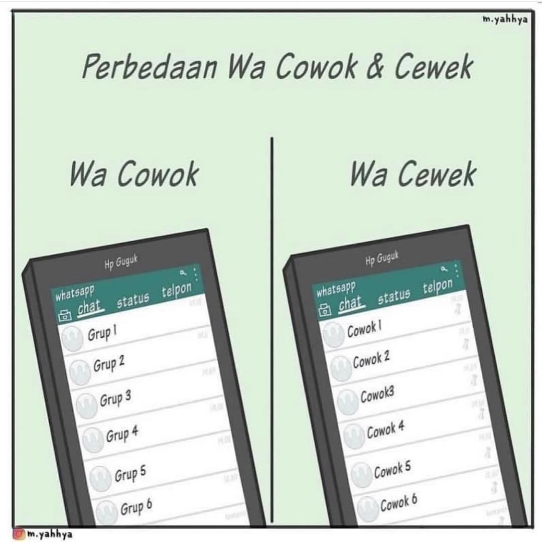5 Perbedaan isi Whatsapp Cowok dan Cewek Saat Chatting Manyasah Ilmu