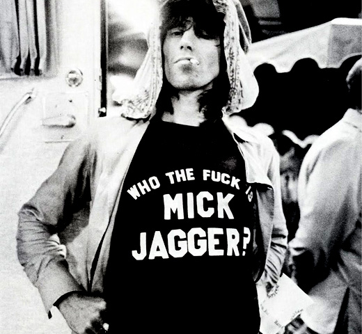 As Worn By Keith Richards - Who Is The Fuck Is Mick Jagger T Shirt.  PYGOD.COM