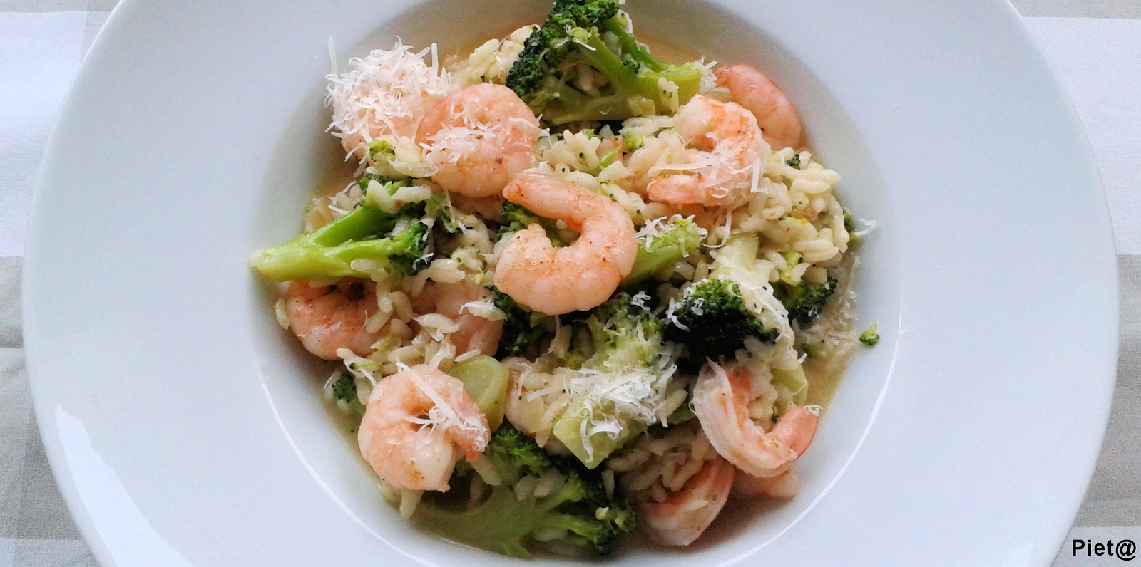 Pieta's hapjes Risotto met broccoli en garnalen