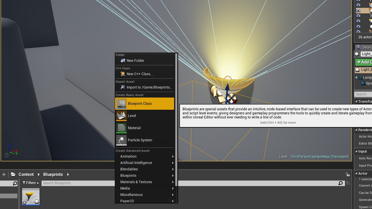 Team Game Production Creating a Class Blueprint (Tutorial 3, 4, and 5)