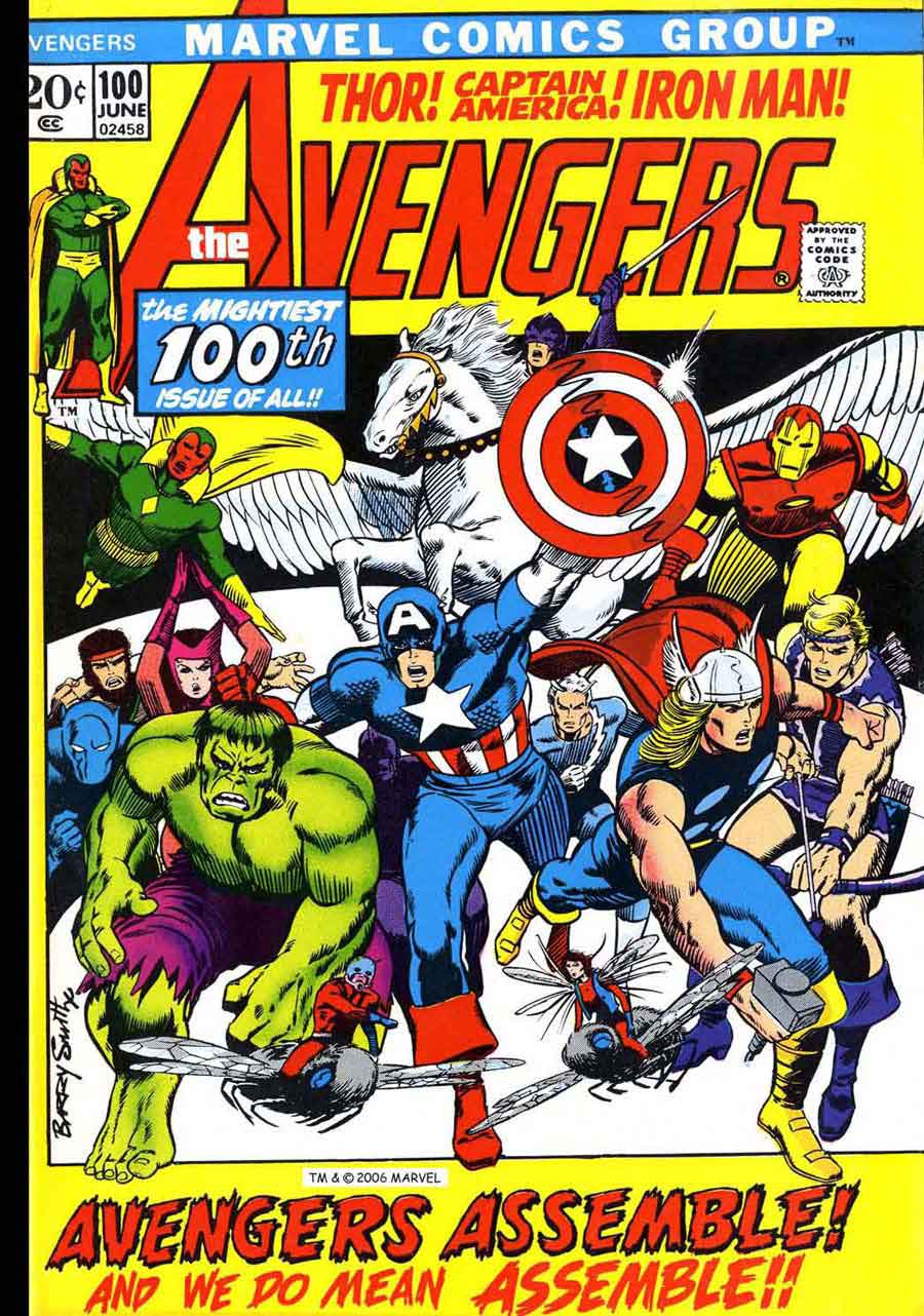 Avengers v1 #100 marvel bronze age 1970s comic book cover art by Barry Windsor Smith