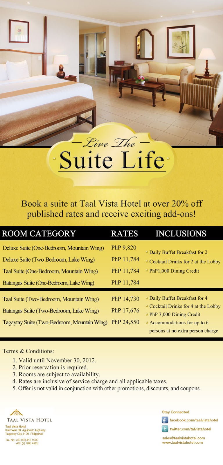 Tagaytay Ridge Taal Vista Hotel's Suite Promo