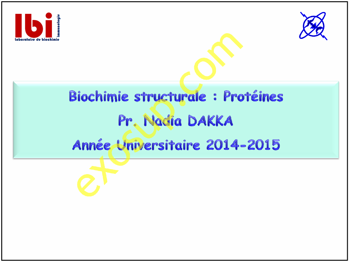biochimie structurale cours s3
