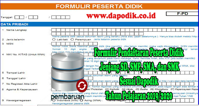 Formulir Pendaftaran Peserta Didik Ppdb Jenjang Sd Smp