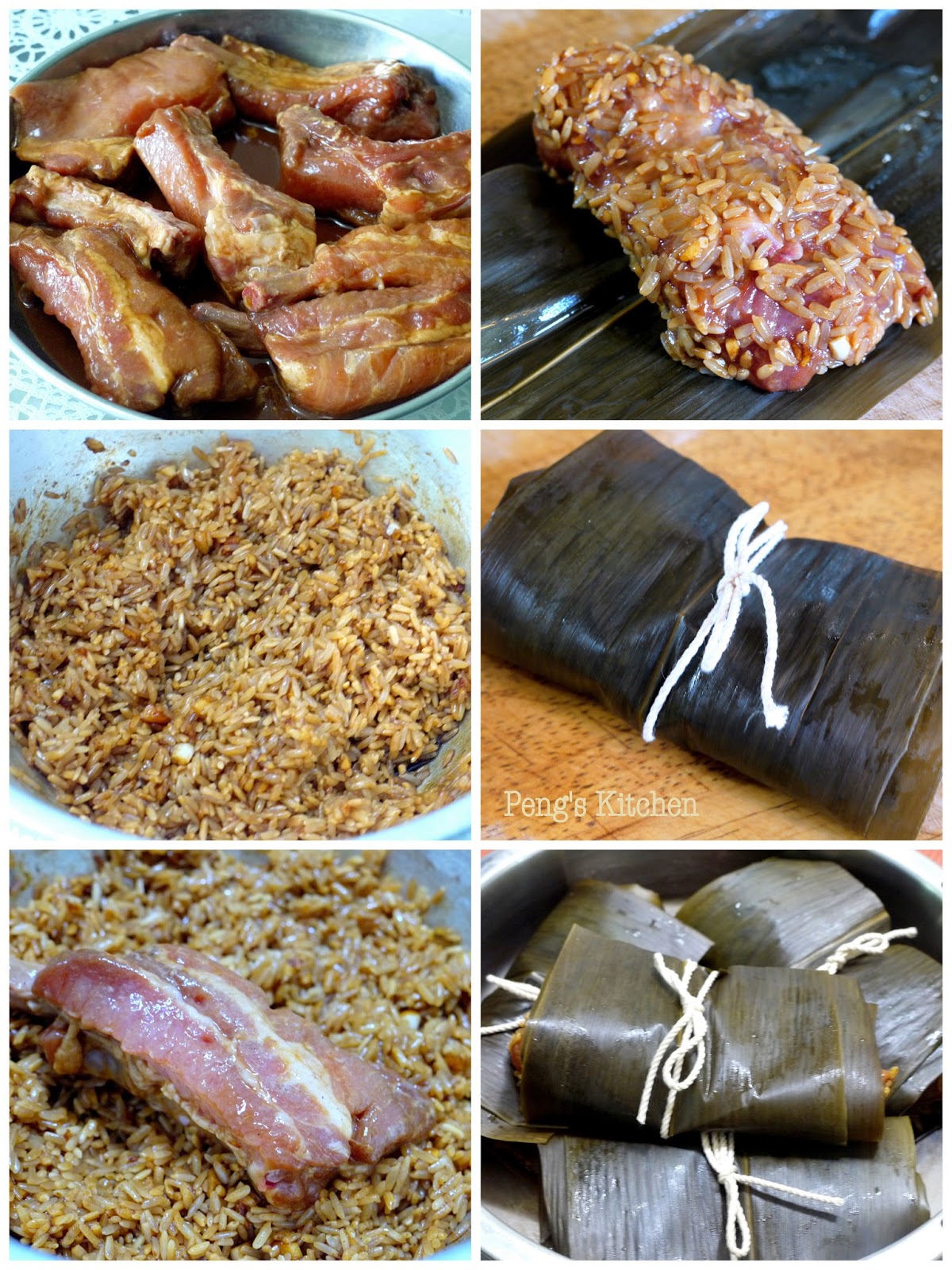 Peng's Kitchen Steamed Glutinous Rice with Ribs in Bamboo Leaf