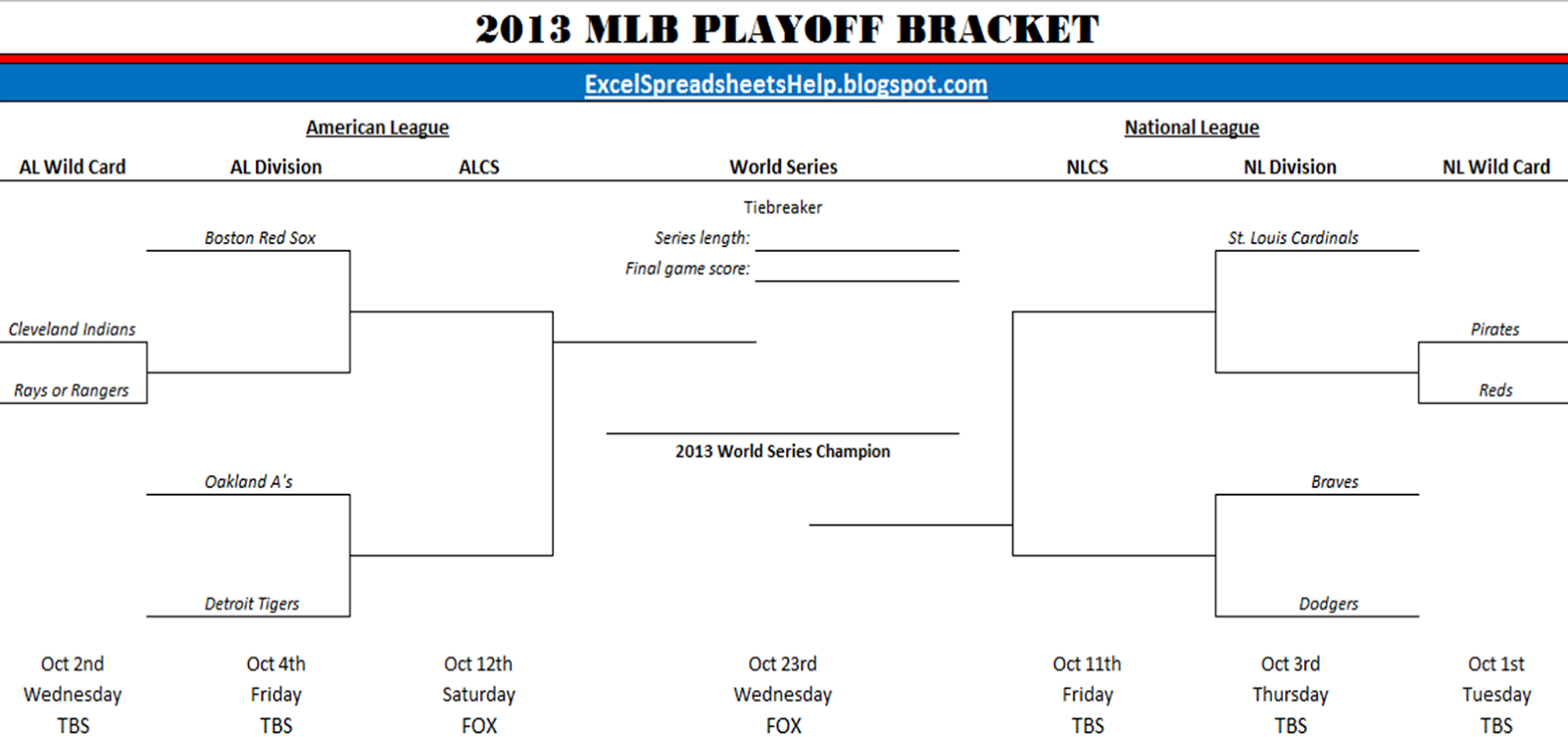 2013 Mlb Playoff Bracket 