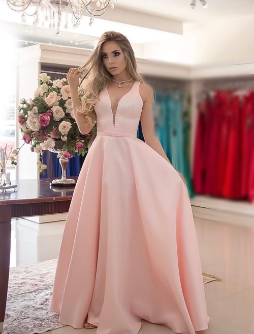 vestido rose longo para madrinha de casamento