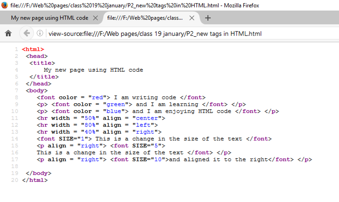 communication corner creating html code html font size tag