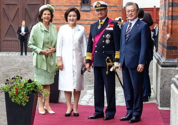 Crown Princess Victoria wore By Malina Ginger dress. Princess Sofia in By Malina. First Lady Kim Jung-sook, Queen Silvia