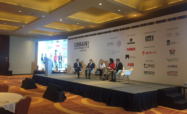 María Elena Giner, administradora General de la Comisión de Cooperación Ecológica Fronteriza (Cocef) participó en el marco del foro Urban Sustainability Summit 2016 que se realizó en la Ciudad de México el pasado 19 de mayo.