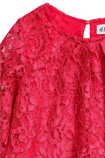Đầm ren lace dress H&M bé gái, xuất xịn, made in cambodia, màu đỏ.