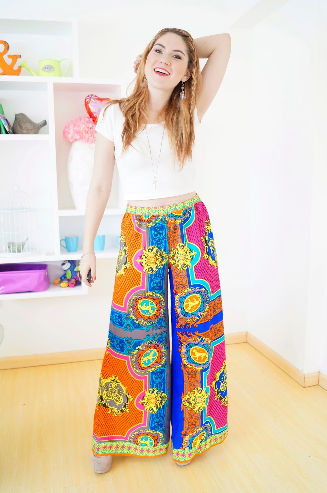 Pair your old Palazzo pants with a crop top to look more modern and up to date!
