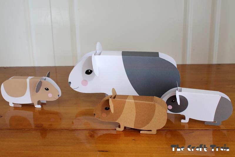 PAPERMAU Some Cute Guinea Pigs Paper Toys by The Craft Train