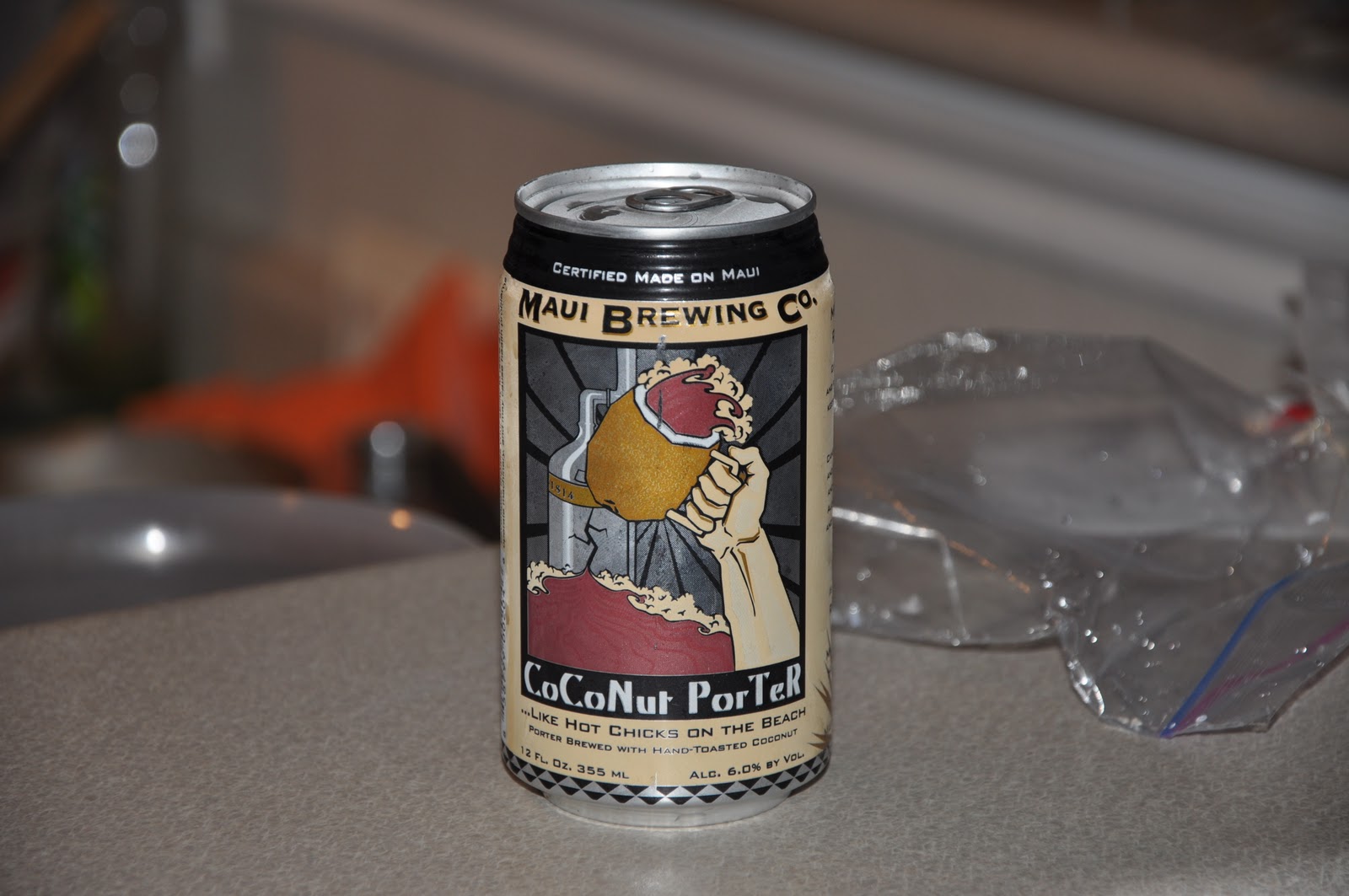 A man and his beer Maui CoCoNut PorTeR... Like hot chicks on the beach