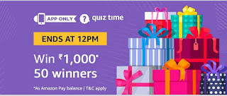  Amazon Quiz Time-Answer & Win Rs 1000