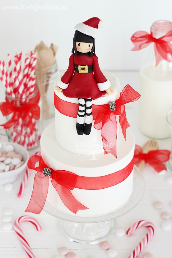 Tarta Gorjuss Navidad de fondant