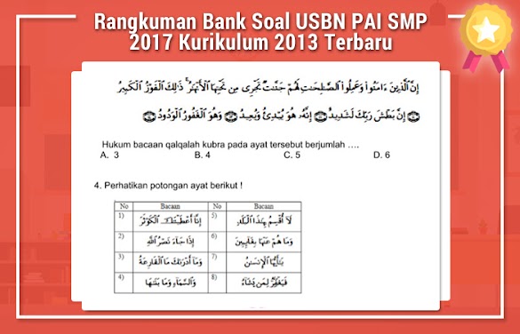 Rangkuman Bank Soal Usbn Pai Smp 2019 Kurikulum 2013 Terbaru