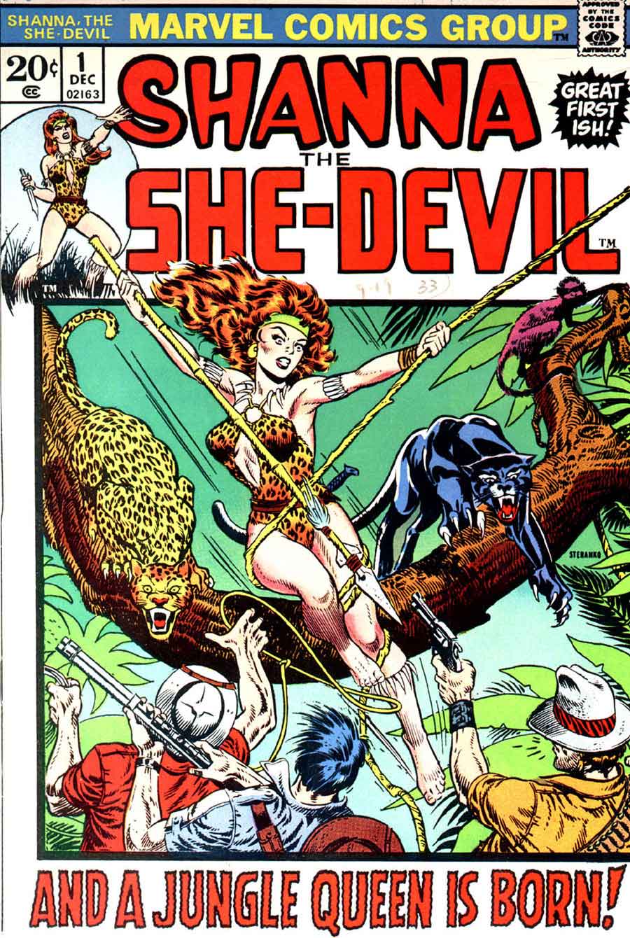Shanna the She-Devil v1 #1 marvel 1970s bronze age comic book cover art by Jim Steranko