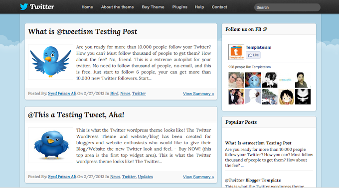 Template Blogger Konsep Twitter