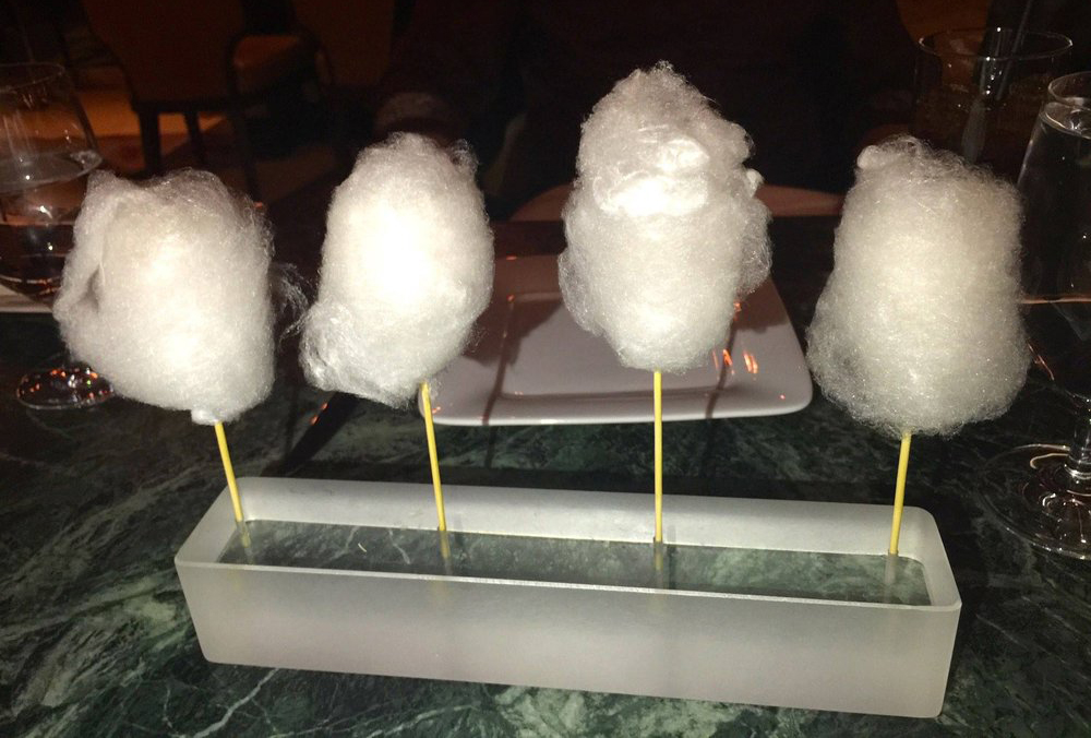 SLS Las Vegas Cotton Candy Foie Gras, to be served at Bazaar Meat