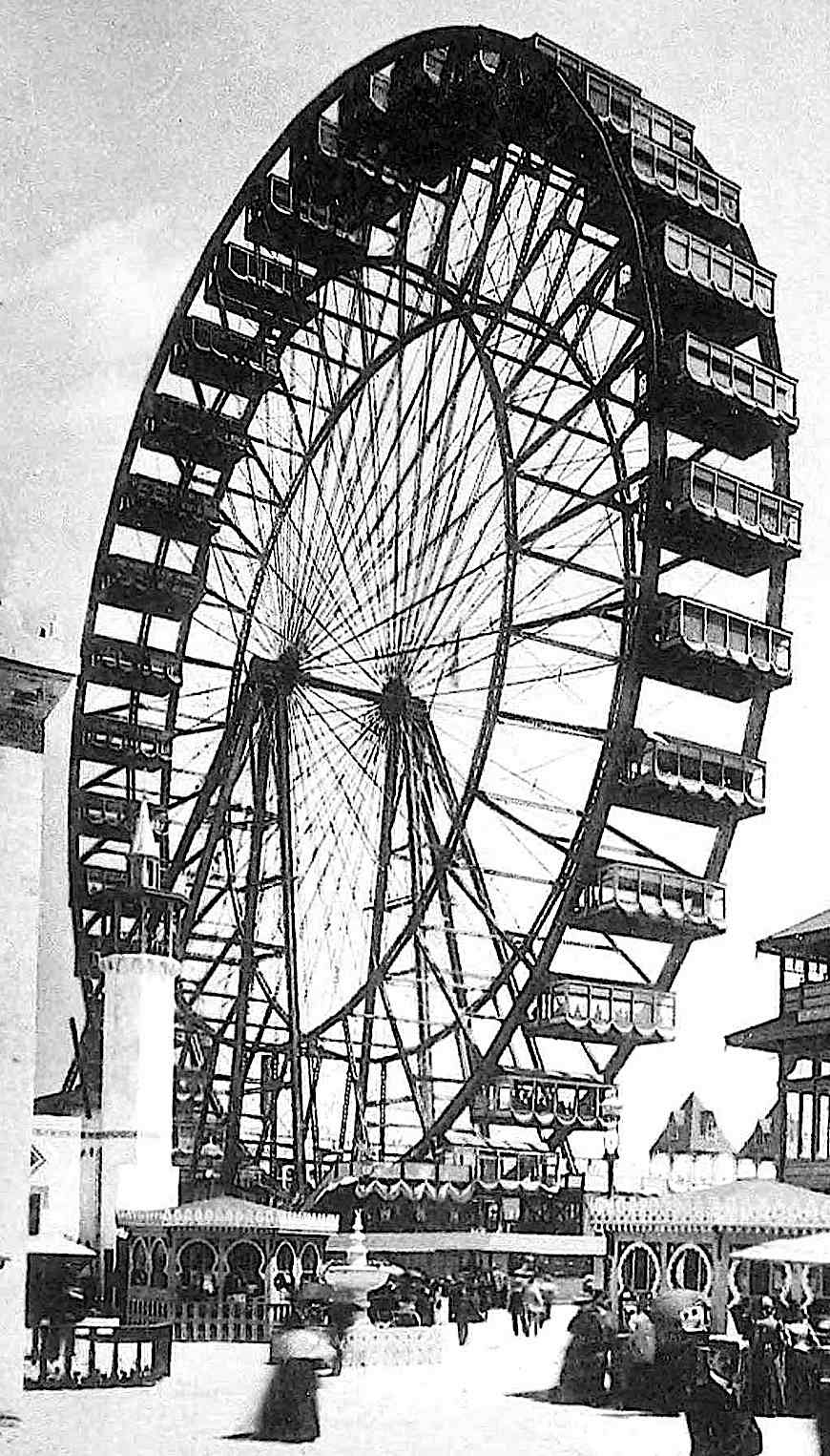 1893 Chicago World's Fair photograph of a giant Ferris Wheel at the 1893 Chicago World's Fair