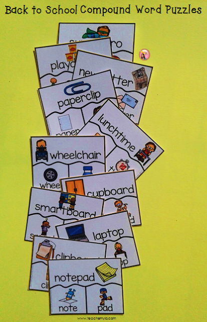 Back to School Compound Word Puzzles Back to School Compound Word Activities