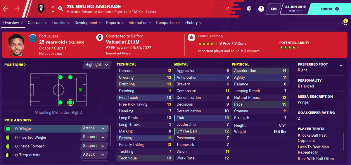 Bruno Andrade League Two Players in FM20