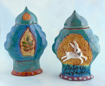 hand-built ceramic urn. Cathy Kiffney Studio