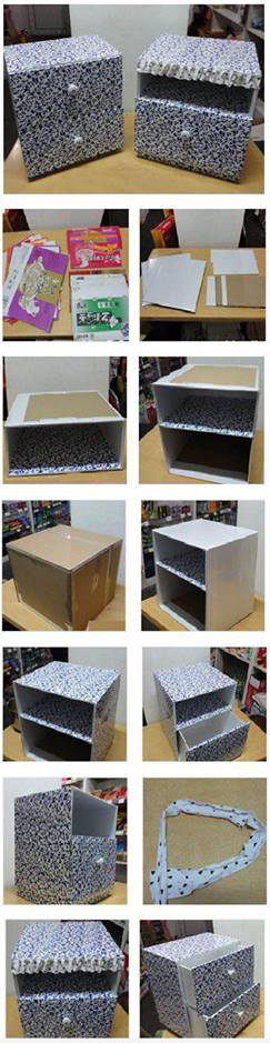 Cómo hacer un mueble de dos cajones con cartón reciclado