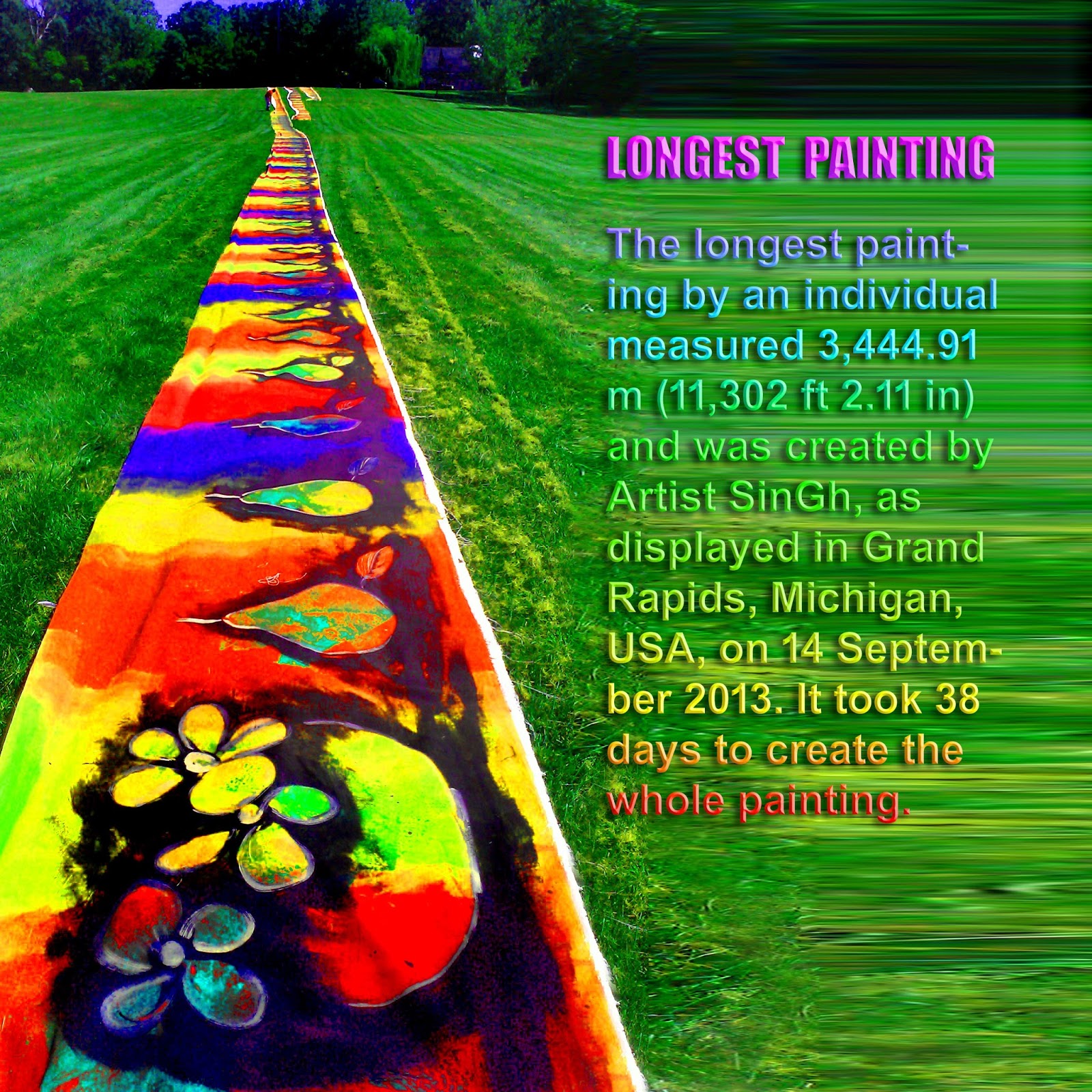 THE TRANSCENDENTAL worlds longest painting by an individual