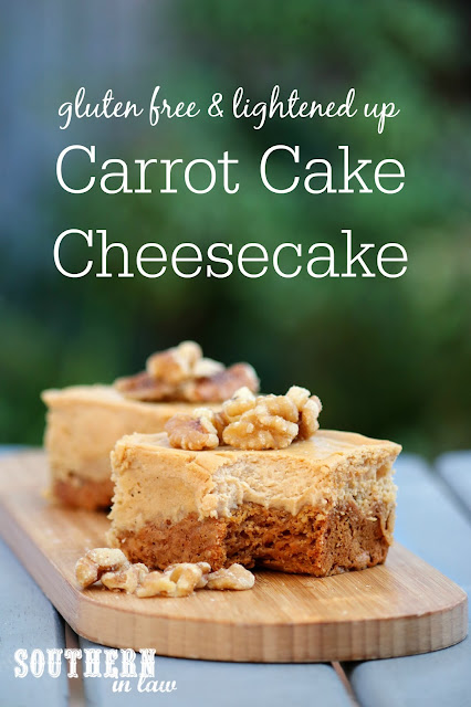 Easy Gluten Free Carrot Cake Baked Cheesecake Recipe - low fat, sugar free, gluten free, healthy, low calorie, clean eating dessert recipes, unique cheesecake recipes