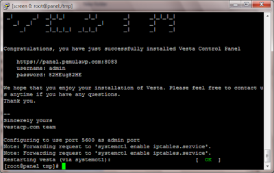 Cara Install VestaCP di VPS CentOS 7 64 Bit Digital Ocean