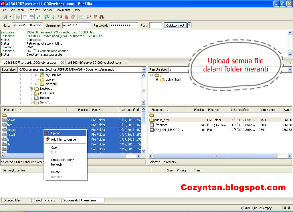 Cozyntan Blog's Tips: Instalasi Senayan di 000Webhost