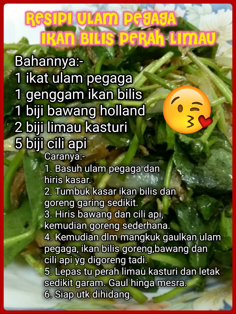 Cahaya Hidupku Ww Resipi Ulam Pegaga Goreng Ikan Bilis