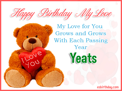 Yeats Happy Birthday My Love Yeats Happy Birthday My Love