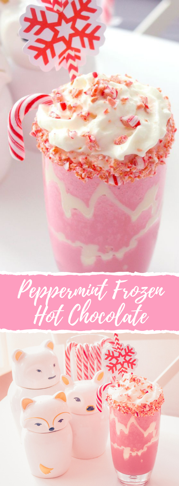 Peppermint Frozen Hot Chocolate #drinks #christmas